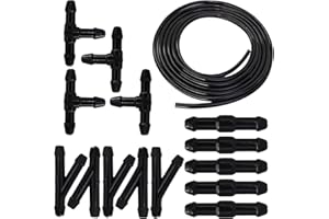 TUWONWA 3M Kit de Tuyau Essuie Glace avec 15 Raccords de Tuyau Type T/Y/L, Durite Lave Glace Voiture Universelle, Glace pour Pare-Brise, Raccord de Tuyau pour Système Essuie, Glace Auto