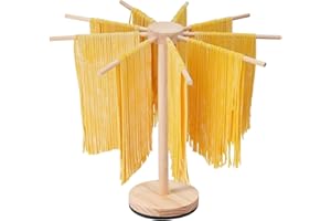 NCOALE Secador de pasta con 9 brazos desmontables con base giratoria giratoria para fideos italianos y fideos chinos