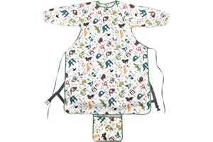 JUSONEY® Coverall Baby Feeding Bibs - Baby Weaning Bib with Long Sleeves,Waterproof and Easy to Clean,Ideal for Baby Led Weaning Supplies,Machine Washable Fully Covers Baby and High Chair