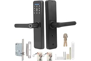 SORANDY Cerradura de Puerta Electrónica Inteligente Wifi Soporte de Desbloqueo de Llaves Mecánicas de la Tarjeta IC de Contraseña De Huella Digital para Tuya, Contraseña Virtual Diseñado