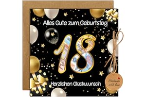 LUCKEEY Coole Geschenke 18. Geburtstag Junge Mädchen, 18 Geldgeschenke Verpackung mit Umschlägen Grußkarte, Geschenk zum 18 Geburtstag Junge Mädchen für Party Jubiläum