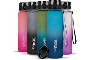 720°DGREE Botella uberBottle + colador – 350 ml, 500 ml, 650 ml, 1000 ml, 1,5 l, 2 l – Sin BPA – Botella de agua para deportes, escuela, niños, fitness, gimnasio, bicicleta, exterior – ligera