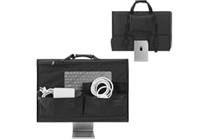 KISLANE Adjustable Travel Carrying Case for 24''~27'' Desktop Monitor(Universal), Protective Storage Bag for iMac Monitor Dust Cover with Carry Handle for 24 & 27 inch iMac Screen and Accessories(
