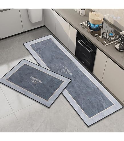 Tapis De Cuisine 51x180 cm Anti Taches Pvc Imprimé Numériquement Doux