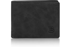 Energather Cartera Hombre, Carteras para Hombre PU con Múltiples Compartimentos para Hombres, Cartera Bifold Portátil con Cierre de Cremallera para Billetes, Tarjetas de Crédito, Cambio