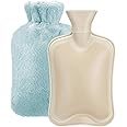 ELECDON Hot Water Bottle with Soft Fleece Cover, 2L Classic Hot Water Bag for Cold & Hot Therapy, Pain Relief, Back, Neck, Period Cramps, Relieve Stress, Hot Cold Pack and Feet Warmer (Blue)