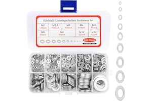 VFANDV Rondelles Metal, 684 Pièces Rondelles pour Gonds de Porte Rondelles Plates Acier Inoxydabl pour la Décoration de la Maison et Construction Extérieure 9 Tailles M2 M2.5 M3 M4 M5 M6 M8 M10 M12