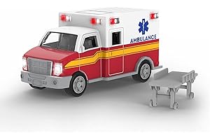 Driven by Battat with Lights Sound – Rescue Trucks and Toys for Kids – Movable Parts – 3 Years + – Micro Ambulance, WH1206C6Z