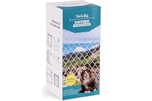 NieKilig 6x3m Filet de Balcon Protection sans Perçage, Filet de Protection Chat Transparent pour Sécuriser Les Balcons, Terrasses, Fenêtres, Lucarnes et Porte