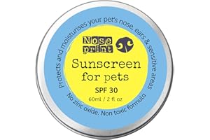 Noseprint Baume de protection solaire SPF 15 pour animaux de compagnie 60 ml dans une boîte | Crème solaire hydratante pour chiens et chats Formule non toxique Baume pour nez de chien Baume SPF15