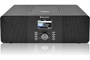 Roadstar IR-540D+BT/BK Mikrosystem Internet Wi-Fi och digital Dab+/ FM, CD-MP3-spelare, Bluetooth, USB för snabb laddning, AUX IN, Fjärrkontroll, Hörlursanslutning