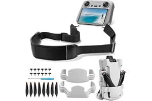 Makerfire DJI Mini 3 Pro Hélice Protecteur, Hélices pour Accessoires, Smart Controller Longe RC Neck Strap, Fixer Propeller Holder Fly More Kit Drone Blanche