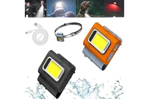 Pelinuar Breezectt Magnetic Cob Work Light,Breezectt Cob Light Waterproof Portable LED Light,Magnetic Work Light,Night Running Light Rechargeable for Camping Fishing with 6 Light Modes (Black+Orange)