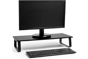 VonHaus Monitor Stand for Desks, Ergonomic Screen Riser with Steel, Non-Slip Legs, Desktop Storage Organiser for iMac, PC, Laptop, Printer, 60x26x13cm Riser, 20Kg Capacity
