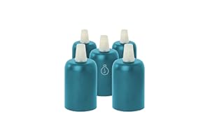 Amarcords - Portalampada E27 vintage in metallo edison retro per lampada a sospensione. Stile industrial 5 unità finitura PETROLIO