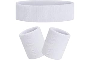 FACATH Ensemble de Bandeau de Sport Ensemble de Bracelet de Bande de Sport Bracelet en Tissu éponge Exercice athlétique Bande de Poignet de Basket-Ball Bandes Absorption de la Sueur de l'humidité