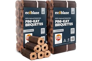 Ecoblaze Pini Kay 2x10kg Fire Logs for Wood Burner, Heat Logs, Firewood, Firelogs, Fire Wood for Log Burner