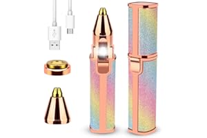 Epilatore Sopracciglia Donna, Sylanda 2 in 1 Epilatore Donna Ricaricabile, Flawless Epilatore Viso Donna, Indolore Rasoio elettrico donna Con Luce Led per viso, Sopracciglia, ascella