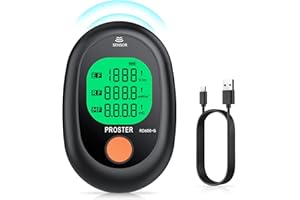 Proster USB-C Rechargeable EMF Meter, 3 in 1 Electromagnetic Field Detector for EF RF MF, 5G&WiFi Radiation Tester EMF Reader with Alert & Tri-Colour Real-Time Display for Home Safety & Ghost Hunting