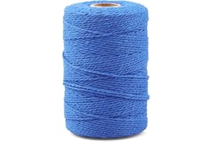 jijAcraft 2MM Blue Cotton String: 200M Cotton Twine String for Crafts, Handicrafts Twine for Crochet, Decorative Cord for Gift Wrapping, Decoration, Packing Cord