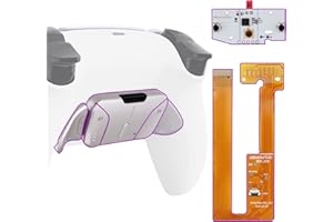 eXtremeRate RISE4 Remap Kit pour ps5 Manette BDM-030/040/050, Coque Arrière Redessinée avec 4 Palette Métal pour ps5 Manette BDM-030/040/050, Palette Métallique (RMB) Version, Blanche Pur