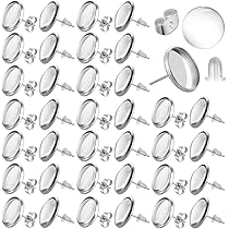 OHYER 50 Pezzi Spille Rotonde Vuote Fai Da Te - Con Cabochon Per Etichette Nome, Craft E Gioielli (20mm) - Foto 3