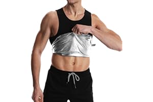 Vigorix Herren Sauna Schweiß Weste-Schweißtrainingsgeräte，Taille Trainer Top Körperformer für Workout&Sportweste für Herren