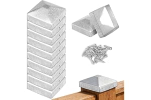 10 stycken stolplock 7 x 7 cm staketstolpar lock stolpar med 20 skruvar galvaniserat stolpskydd för trästolpar, terrasspelare
