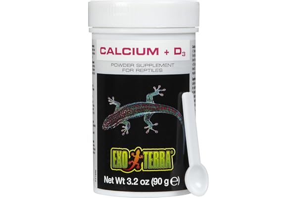 Exoterra Hygiène pour Reptile Calcium+ D3 Poudre 90 g