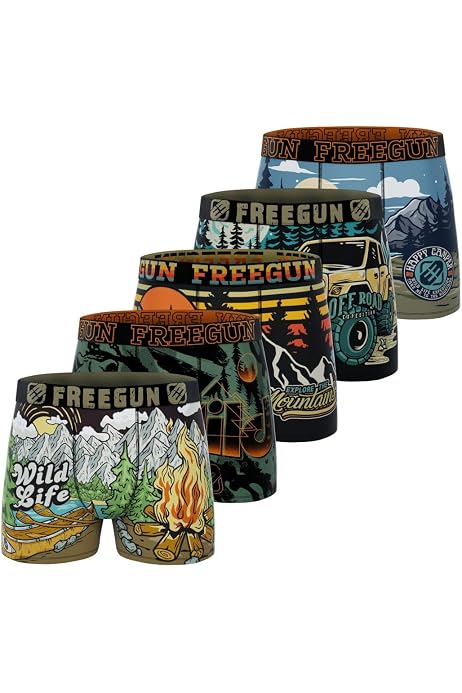 Boxer Homme FREEGUN Microfibre - Design Skull Tête De Mort | 92% Polyester, 8% Élasthanne