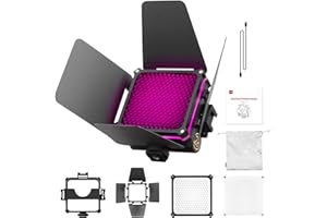 ZHI YUN ZHIYUN FIVERAY M20C Combo Luz de vídeo RGB de 20W para filmaciones con Red Bluetooth Mesh, Iluminancia Pico 1950Lux, 2500K-10000K, Sistema de refrigeración DynaVort Mark II(Paquete Combinado)