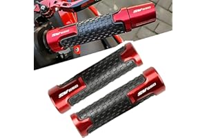 QJY-MOTOR PART-STORE 22mm 7/8'' Poignées de Guidon pour S.uzuki SV650 SV 650 SV650A SV650S SV650X V-Strom DL650 DL1000 Burgman 650 400 AN125 AN200（Rouge）