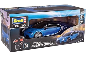 Revell Control I RC Scale Car Bugatti Chiron I Maßstab 1:24 I 2.4 GHz Fernsteuerung I LED-Frontbeleuchtung I Geschwindigkeit 10 km/h I Länge 198 mm I Ab 8 Jahren