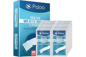 PDOO Teeth Whitening Strip - Whitening Strips for Sensitive People, Fast Remove Smoking, Coffee, Wine Stains, Teeth Brightening Kit Pack of 28 Non-Slip Strips