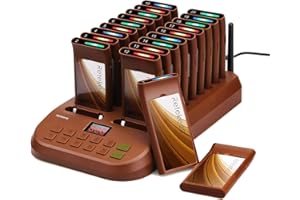 Retekess T116 Restaurant Pager System, Pager Rufsystem, 3-Color-Flash, 4 Anrufmodi, 20 Piepser 300mAh 48h, Pager Pieper, Funkrufsystemfür Supermarkt, Stadion, Logistik, Vergnügungszentrum