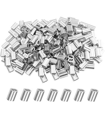 PATIKIL 5/64 /2mm Fil Corde Sertissage Boucle Manchon, 20 Paquet Cuivre Simple Ovale Trou Câble Crimps Pour Fil Corde Câble Ferrule, Doré