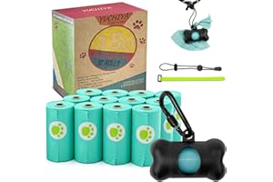 YUCHIYA Hundekot Pickup Taschen Halter Spender mit Standard-Größe Duft Doggy Abfallbeutel und Karabiner mit Sicherheitsschloss Plus Klettverschluss Nie wieder an der Leine verlieren