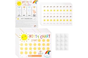 BOXOB Wykres Nauki Korzystania z Nocnika z Naklejkami Nagradzającymi, Wykres Naklejek na Nocnik Uroczy Wykres Naklejek na Toaletę dla Maluchów Chłopców Dziewczynek
