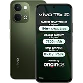 vivo T5x 5G (Cyber Green, 6GB RAM, 128GB Storage) | 50MP AI Dual Camera | 32MP Selfie | 6.76" FHD+ Display | 7200mAh Battery 