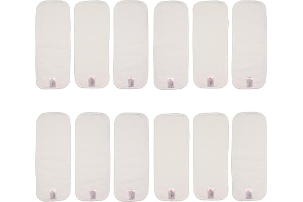 Littles & Bloomz Lot de 12 Inserts en Microfibre 3 Couches pour Couche de Poche Réutilisable, MF12