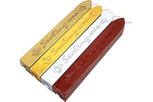 CHEDIN 4 Stück Retro Siegelwachs, Siegelwachsstäbe mit Dochten, wachssiegel für Vintage Siegellack Stempel und Brief,Einladungen,Paket (A)