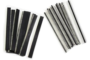 GERUI 50 Stück 2.54mm Breakaway Platine 40Pin Stecker Header Männlich und Weiblich Stiftleiste PCB Löten Buchsenleiste Lötpins Lochrasterplatine für Arduino Prototyp Shield