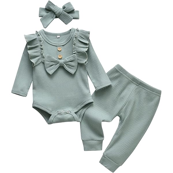 Vestito Bambina 2 Pezzi Kumsolu - Top Con Collo Alto E Maniche A Sbuffo + Pantaloni