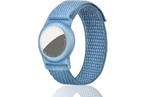 Dingfeiyu Funda Pulsera para niños o Adultos, Brazalete para Ajustable Locator Tracker Anti-Arañazos GPS Bracelet para AirTag (azul)