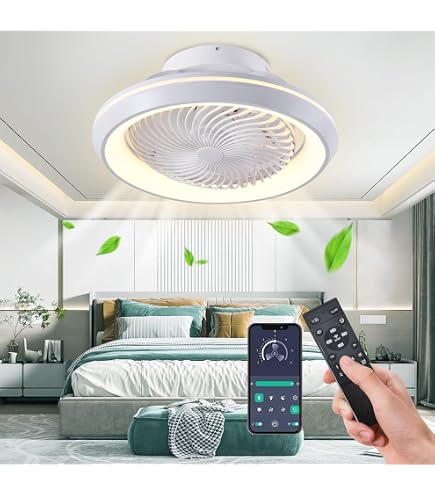 Ventilateur De Plafond LED Avec Lumière Et Télécommande - 80W, 3 Vitesses, Réglage Température De Couleur, Silencieux - Pour Salon/chambre - 4
