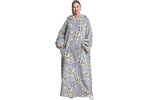 Yzehomijia Couverture à capuche portable pour femmes et adultes - Couverture avec manches - Couverture douce et chaude pour habiller en cadeau pour amie, maman ou mère