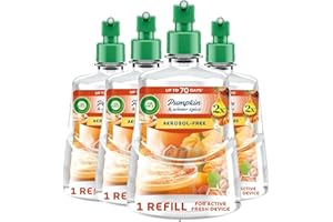 AIRWICK Air Wick Aerosol-Free Automatic Air Freshener Spray Refill, Pumpkin & Winter Spice, Pack 4 x 228ml, 24x7 Active Fresh Odour Neutraliser, Lasts Up to 280 Days, Air freshener For Home