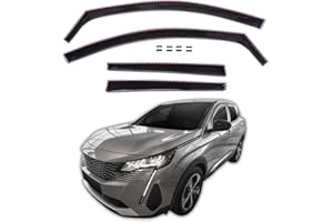 J&J AUTOMOTIVE SCOUTT | GP Deflettori d'Aria Antiturbo Adatti per 3008 dal 2017, Set di 4 Pz, Nero, Antivento, Antipioggia, Fume' Oscurati, Aerodinamico