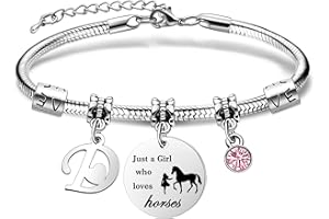 COEROW 26 Initial Letters Horse Bracelets Just A Girls Who Loves Horse Horse Bracelet for Women Girls