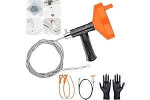 QWATUY Pipe Cleaning Spiral 10 m Drain Snake Clog Remover Tool - Drain Cleaner Spiral for Sewerage, Kitchen, Bathroom, Shower, Toilet, Clogged Drains, Opener, Pipe Cleaner